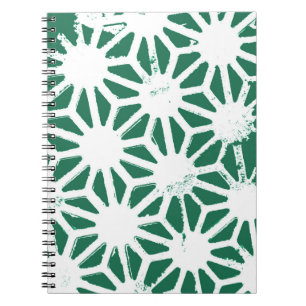 Cuaderno Patrón geométrico verde y blanco de salvia