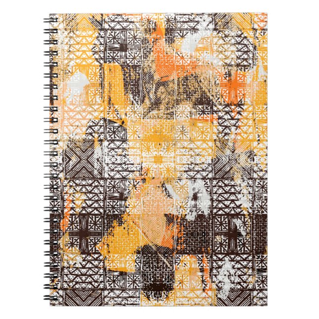 Cuaderno Patrón geométrico y transparente tribal moderno (Frente)