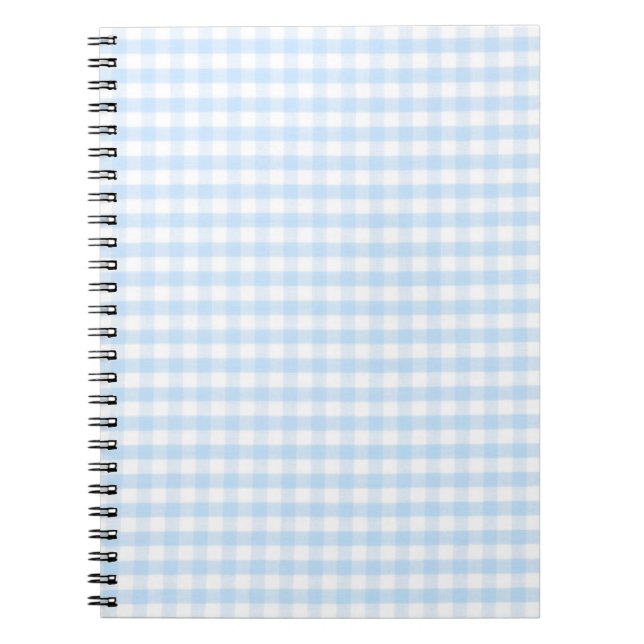 Cuaderno Patrón gingham azul claro (Frente)