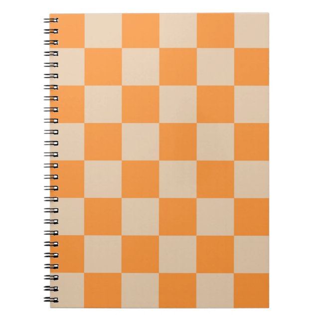Cuaderno Patrón Gingham de naranja controlado (Frente)