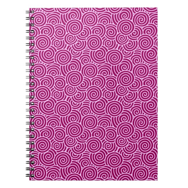 Cuaderno Patrón giratorio japonés - burdeos y rosa pálido (Frente)