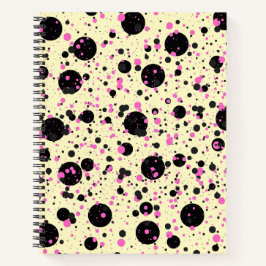 Cuaderno Patrón Glam de Lunares Rosa y Negro