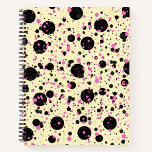 Cuaderno Patrón Glam de Lunares Rosa y Negro