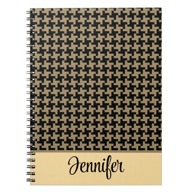 Cuaderno Patrón Gold Brown Nailhead Personalizado (Frente)