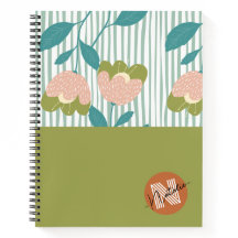 Patrón gráfico de color Bonito Monograma floral