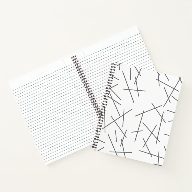 Cuaderno Patrón gráfico de línea moderna, simple y desorden (Interior)