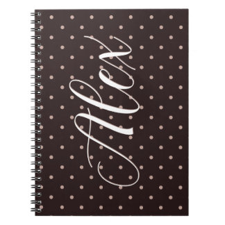 Cuaderno Patrón Gráfico de Lunares Bohemios Marrones Clásic