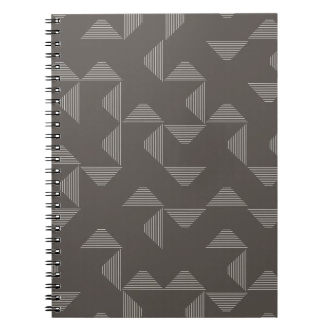 Cuaderno Patrón gráfico geométrico simple, moderno y de mod (Frente)