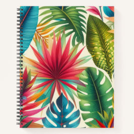 Cuaderno Patrón hawaiano de hojas tropicales