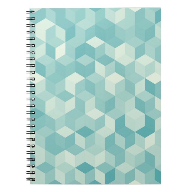 Cuaderno Patrón hexagonal azul claro sin fisuras (Frente)
