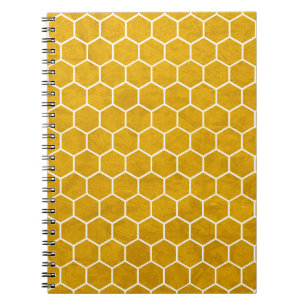 Cuaderno Patrón hexagonal exagerado amarillo