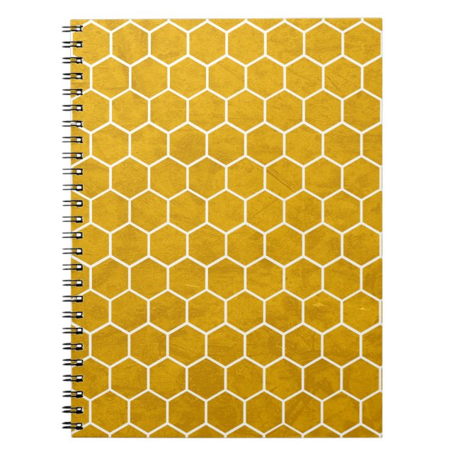 Cuaderno Patrón hexagonal exagerado amarillo (Frente)