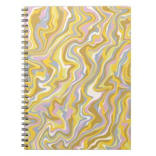Cuaderno Patrón Hippie 70 Green Marble Liquid Swirl Boho