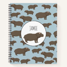 Cuaderno Patrón Hippopótamo Hippo Personalizado