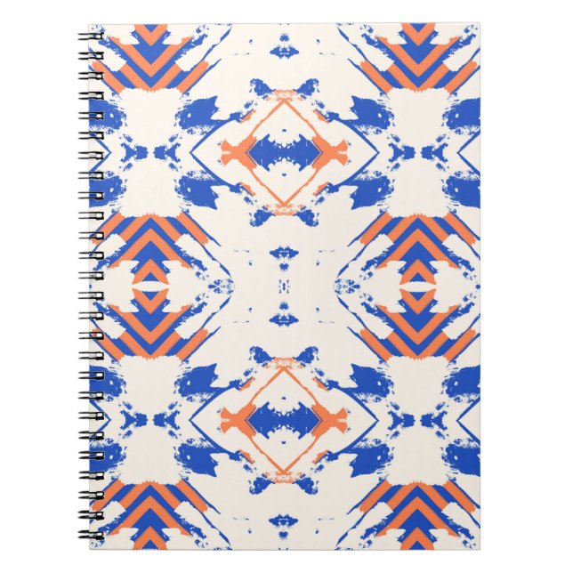 Cuaderno patrón hipster colorido sin fisuras con geométrico (Frente)