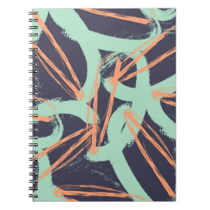 Cuaderno Patrón hipster de pincel dibujado a mano. Goma ele