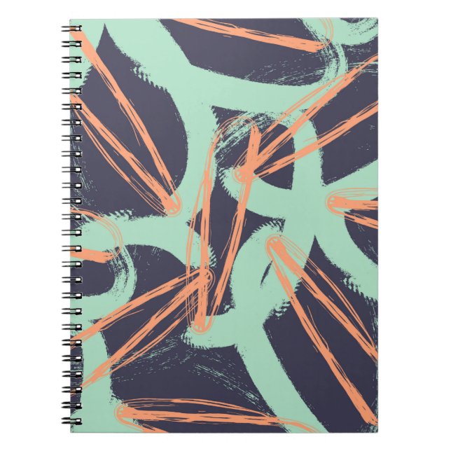 Cuaderno Patrón hipster de pincel dibujado a mano. Goma ele (Frente)