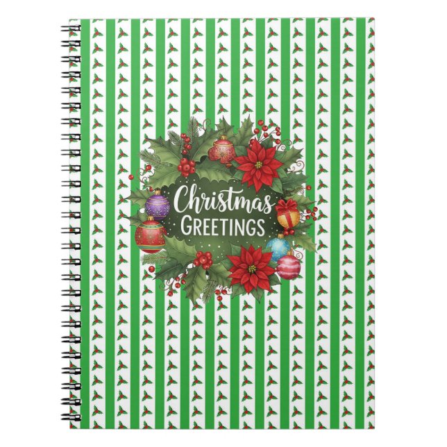 Cuaderno Patrón Holly de navidades con corona (Frente)