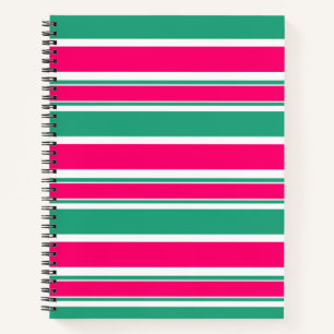 Cuaderno Patrón horizontal rayado rojo-verde