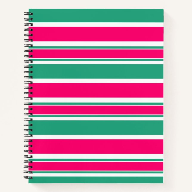 Cuaderno Patrón horizontal rayado rojo-verde (Anverso)