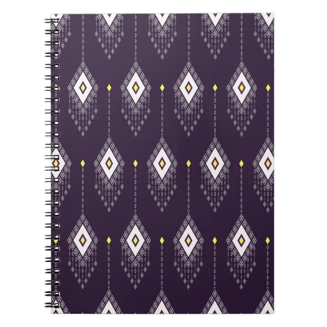 Cuaderno Patrón Ikat Chandelier: Diseño textil vintage (Frente)
