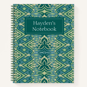 Cuaderno Patrón Ikat de Lotus - El Lotus blanco