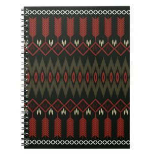 Cuaderno Patrón Ikat: Ornamento Étnico Geométrico