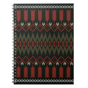 Cuaderno patrón ikat. Ornamento geométrico sin soldadura.