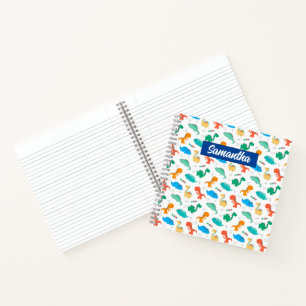 Cuaderno Patrón ilustrado de dinosaurios de color lindo