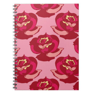 Cuaderno Patrón incomparable rosas burdeos de oro bellezas 