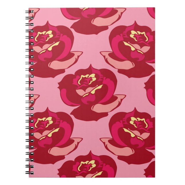 Cuaderno Patrón incomparable rosas burdeos de oro bellezas  (Frente)