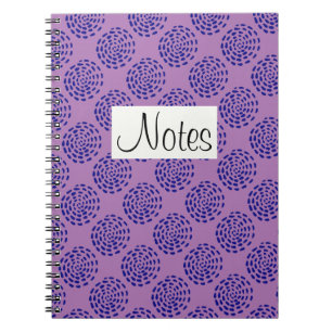 Cuaderno Patrón índigo de círculo rayado azul oscuro en vio