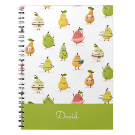 Cuaderno Patrón infantil de peras divertidas