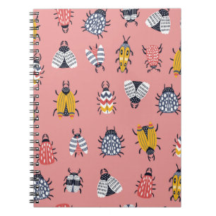Cuaderno Patrón infantil sin problemas con insectos y escar