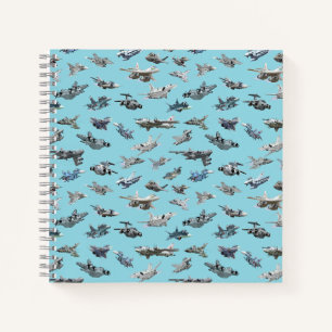 Cuaderno Patrón ininterrumpido de aviones militares persona