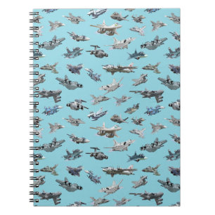 Cuaderno Patrón ininterrumpido de aviones militares persona