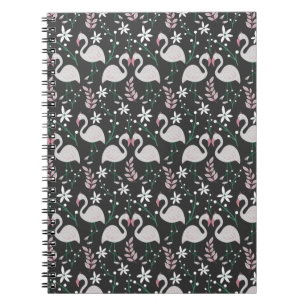 Cuaderno Patrón ininterrumpido de flamenco blanco sobre fon