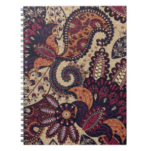Cuaderno Patrón ininterrumpido de flores paisley con fl dec