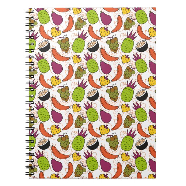 Cuaderno Patrón ininterrumpido de frutas | Patrón de superf (Frente)