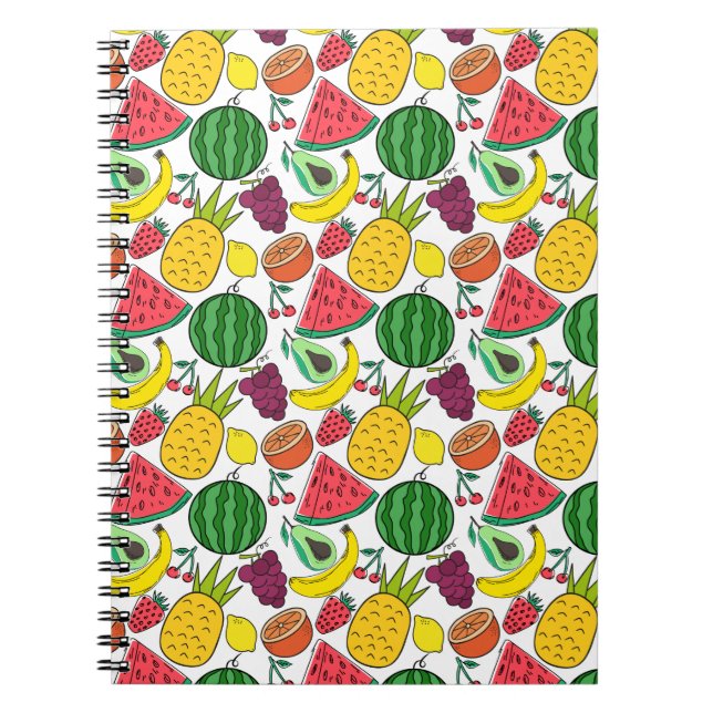 Cuaderno Patrón ininterrumpido de frutas | Patrón de superf (Frente)
