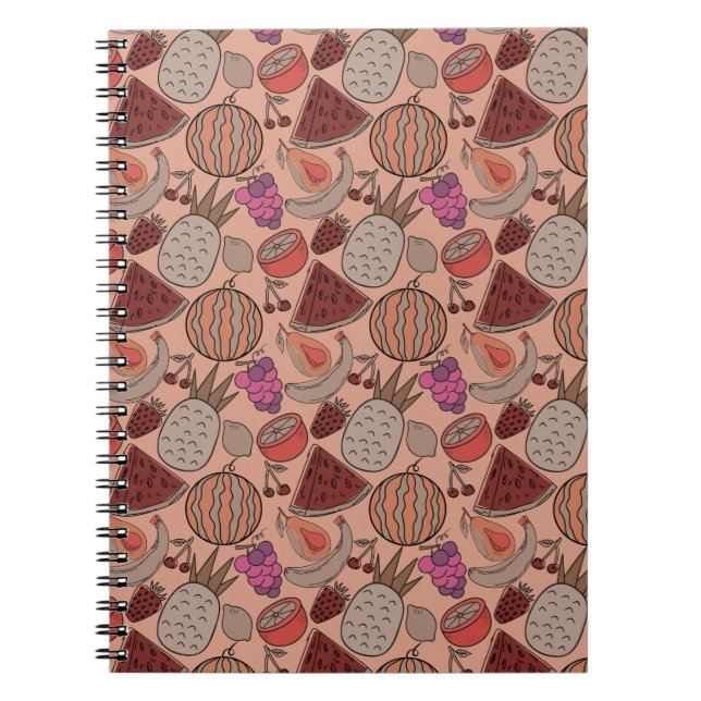 Cuaderno Patrón ininterrumpido de frutas | Patrón de superf (Frente)
