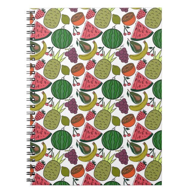 Cuaderno Patrón ininterrumpido de frutas | Patrón de superf (Frente)