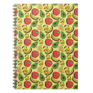 Cuaderno Patrón ininterrumpido de frutos tropicales colorid