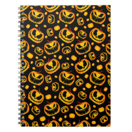 Cuaderno patrón ininterrumpido de halloween negro