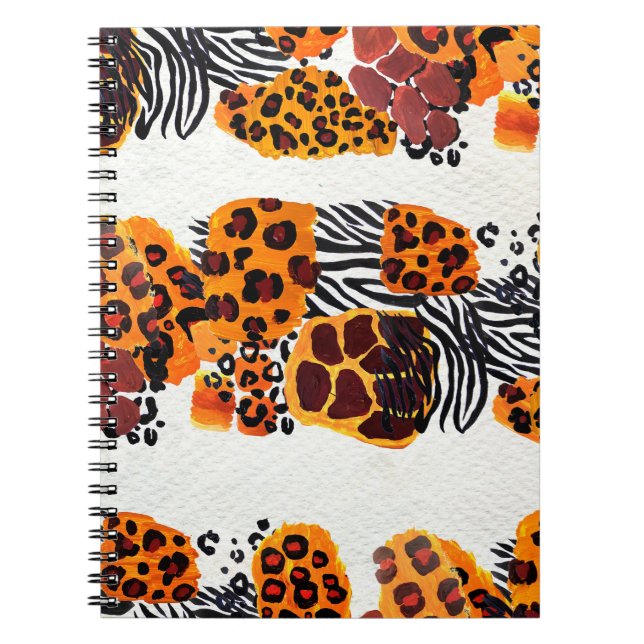 Cuaderno Patrón ininterrumpido de mezcla de animales salvaj (Frente)