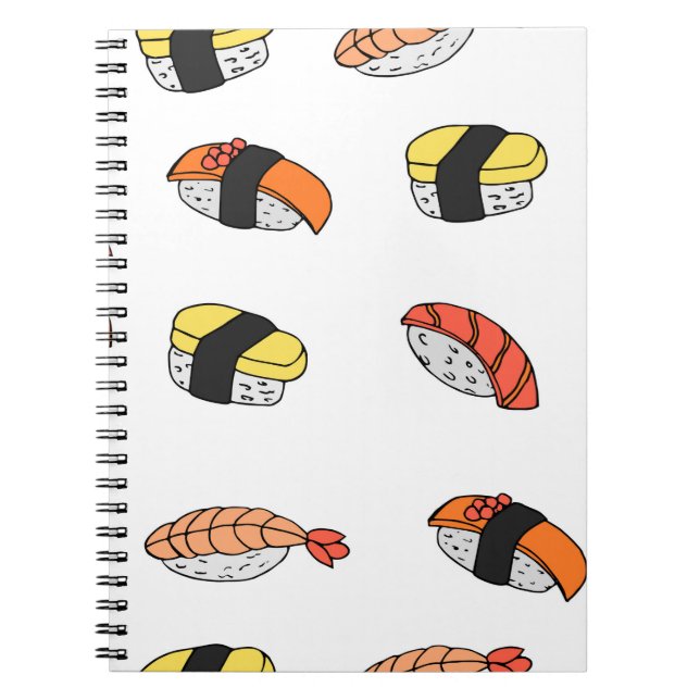 Cuaderno patrón ininterrumpido de sushi (Frente)
