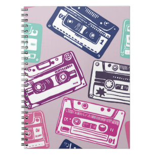 Cuaderno patrón ininterrumpido de vintage con audio antiguo