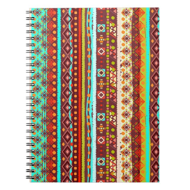 Cuaderno Patrón ininterrumpido del boho étnico. Impresión d (Frente)