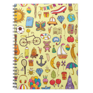 Cuaderno patrón ininterrumpido dibujado a mano con doodle k