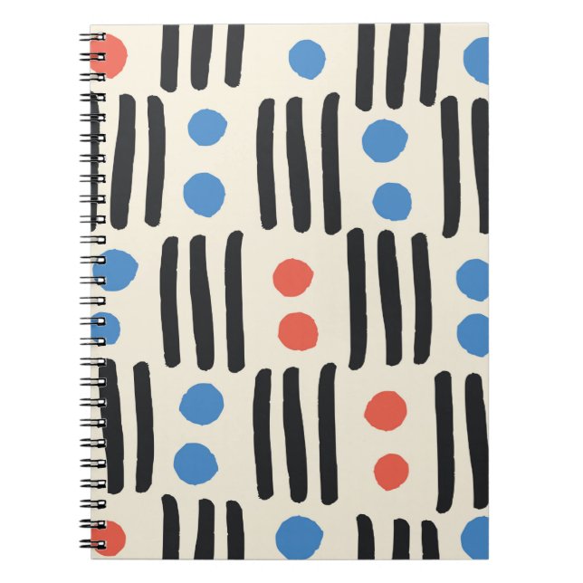 Cuaderno Patrón ininterrumpido moderno con rayas y puntos e (Frente)